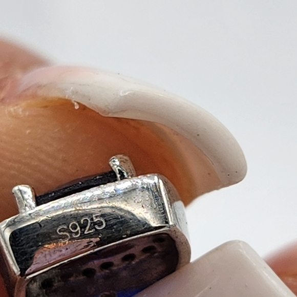 925 Sterling Silver Necklace with Sapphire Pendant BSI made in Italy - Picture 9 of 9